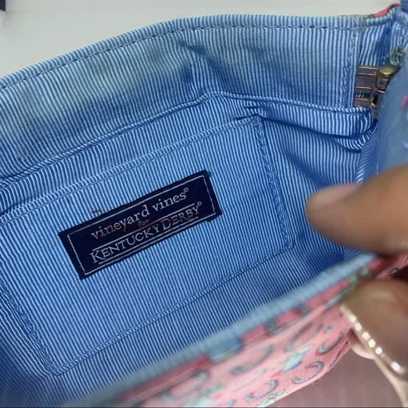 Vineyard Vines for Kentucky Derby Mint Julep Horseshoe Satin Wristlet - Picture 6 of 11